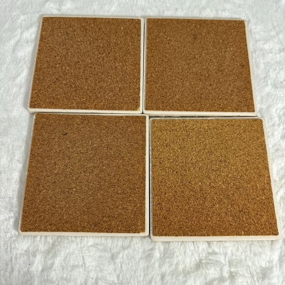 Rustic Cabin-Themed ceramic Coaster Set - Picture 3 of 5